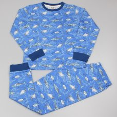 GF6161: Older Boys All Over Print Shark Pyjama (7-12 Years)